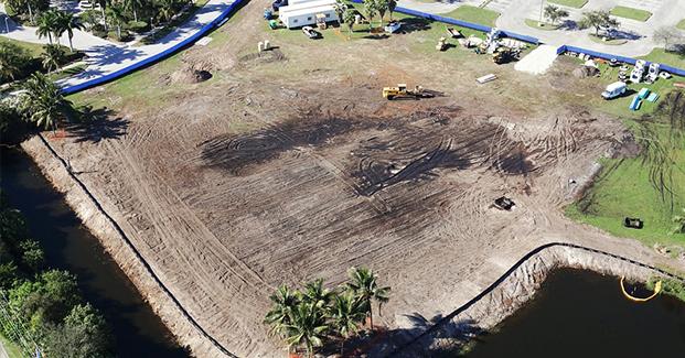 aerial view of lot